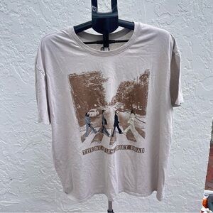 The Beatles Abbey Road T-Shirt - Cream and Brown